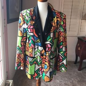 Multi color blazer with beading